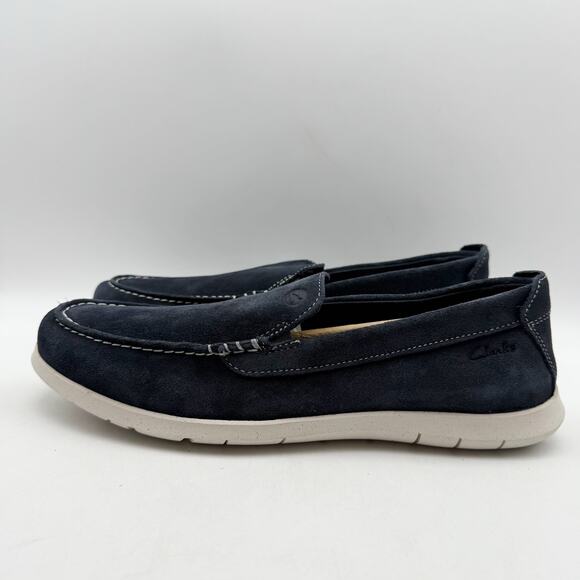 Clarks Mens Flexway Step Casual Sneakers US 8.5 EU 41.5 Navy Blue Suede NWOB main image 8